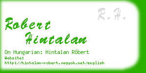 robert hintalan business card